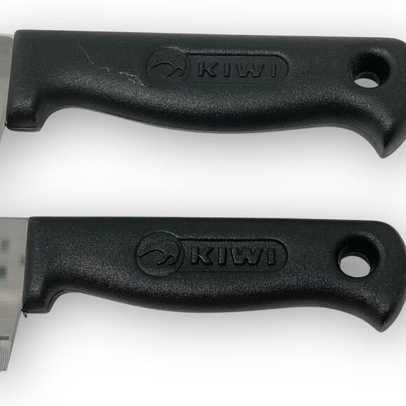Kiwi Brand Chef Knives Set of Two 6 Inch Black Plastic Handles Made in Thailand - Picture 5 of 9
